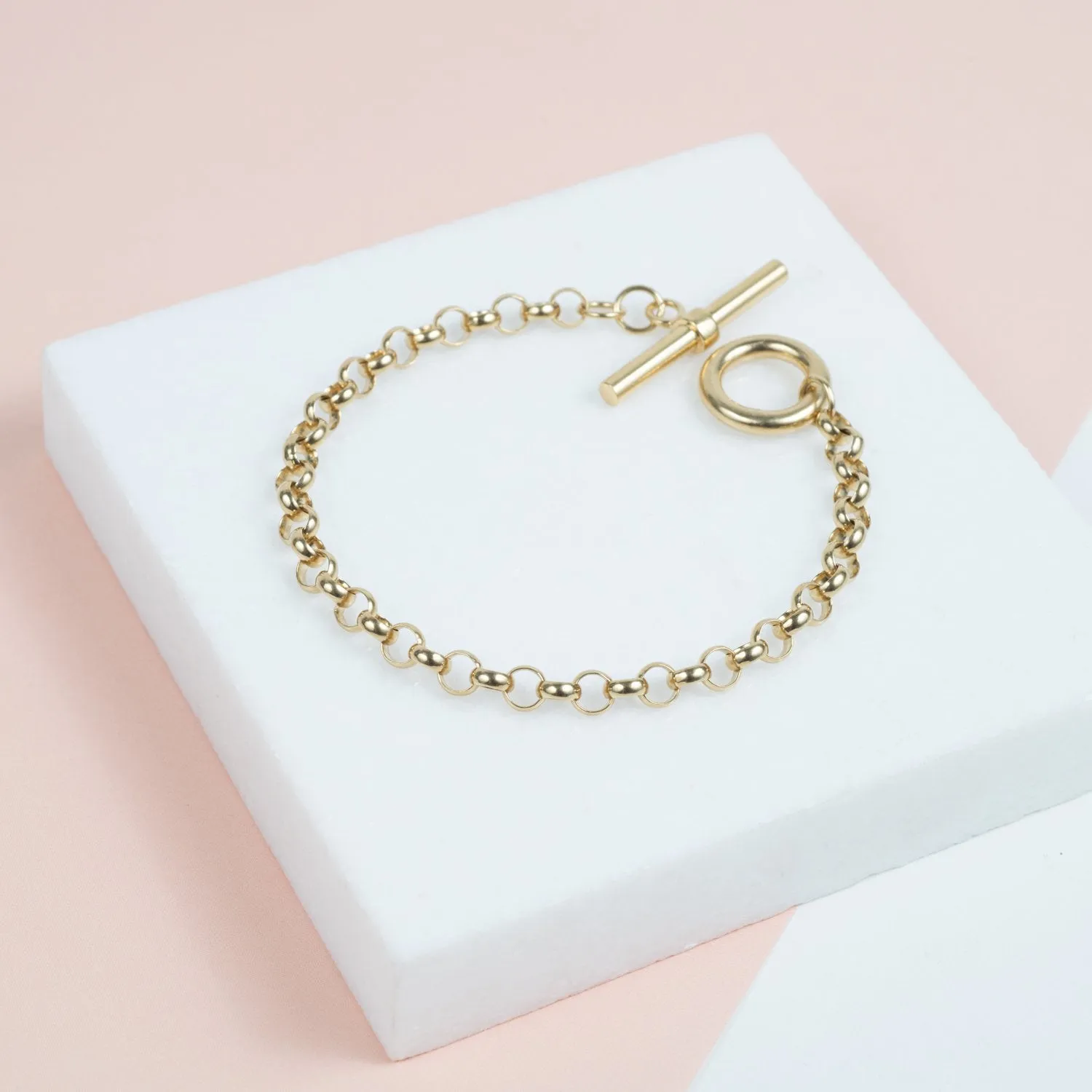 Fernshaw Yellow Gold T-Bar Belcher Bracelet