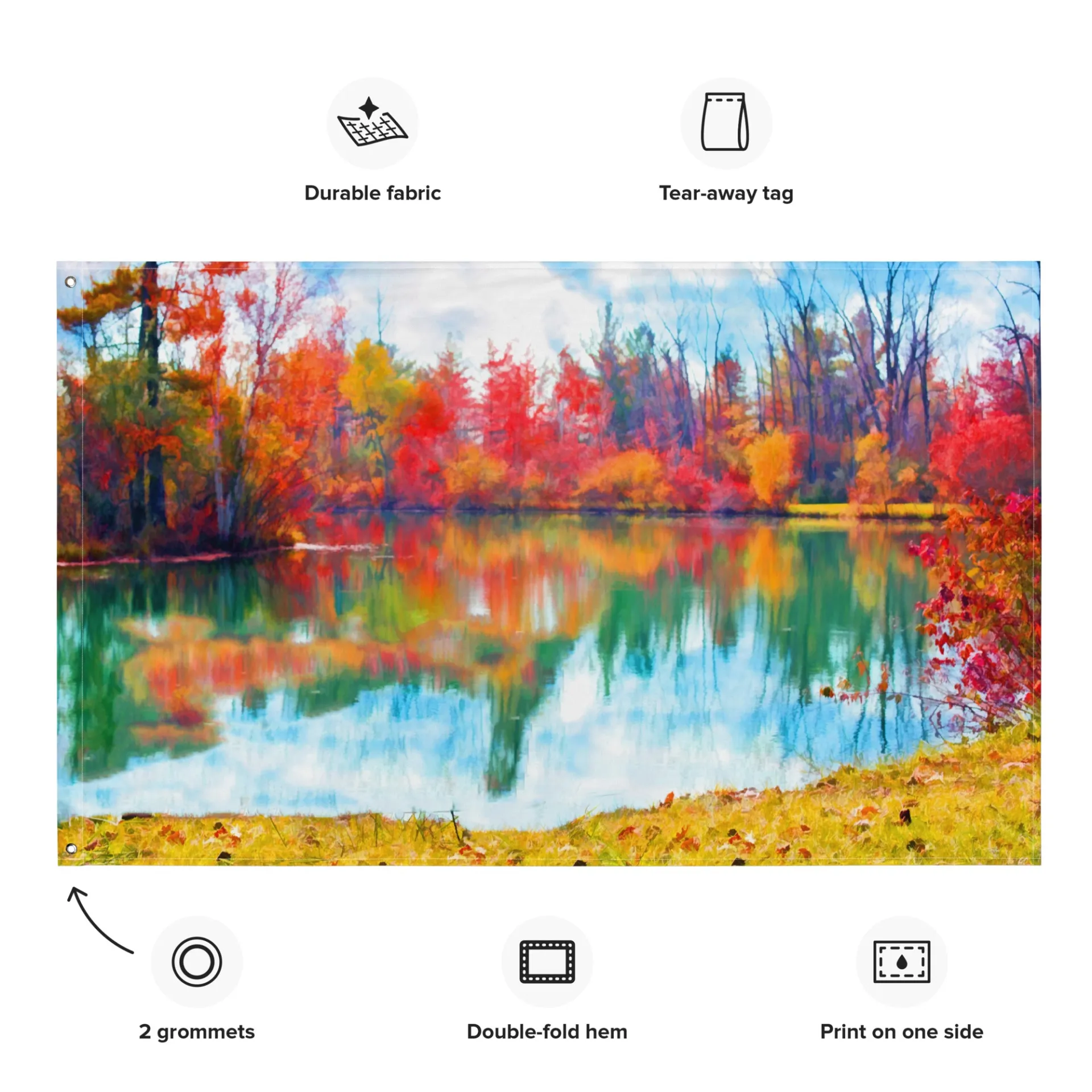 Fine Art Lake Painting Flag Tapestry - Versatile Wall Decor