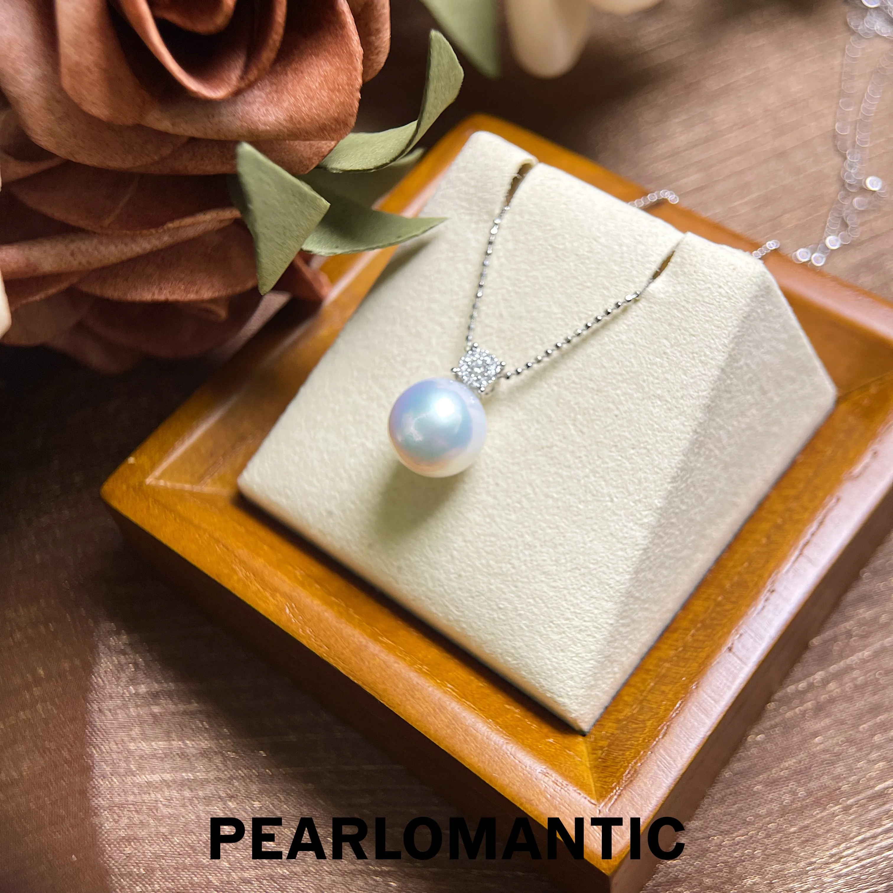 [Fine Jewelry] Australian White Pearl 11-12mm Classic Pendants w/ Zicron & Adjustable Chain