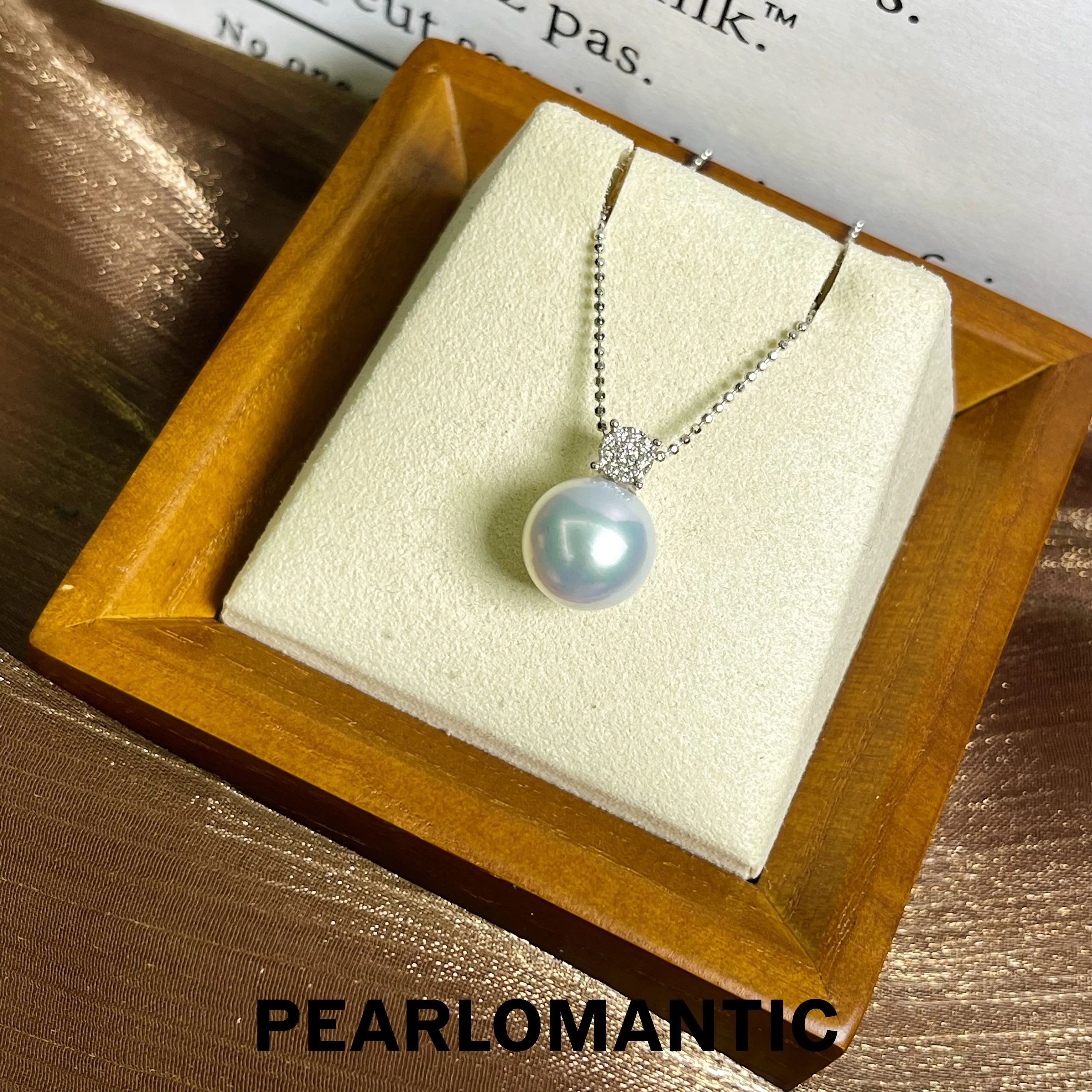 [Fine Jewelry] Australian White Pearl 11-12mm Classic Pendants w/ Zicron & Adjustable Chain