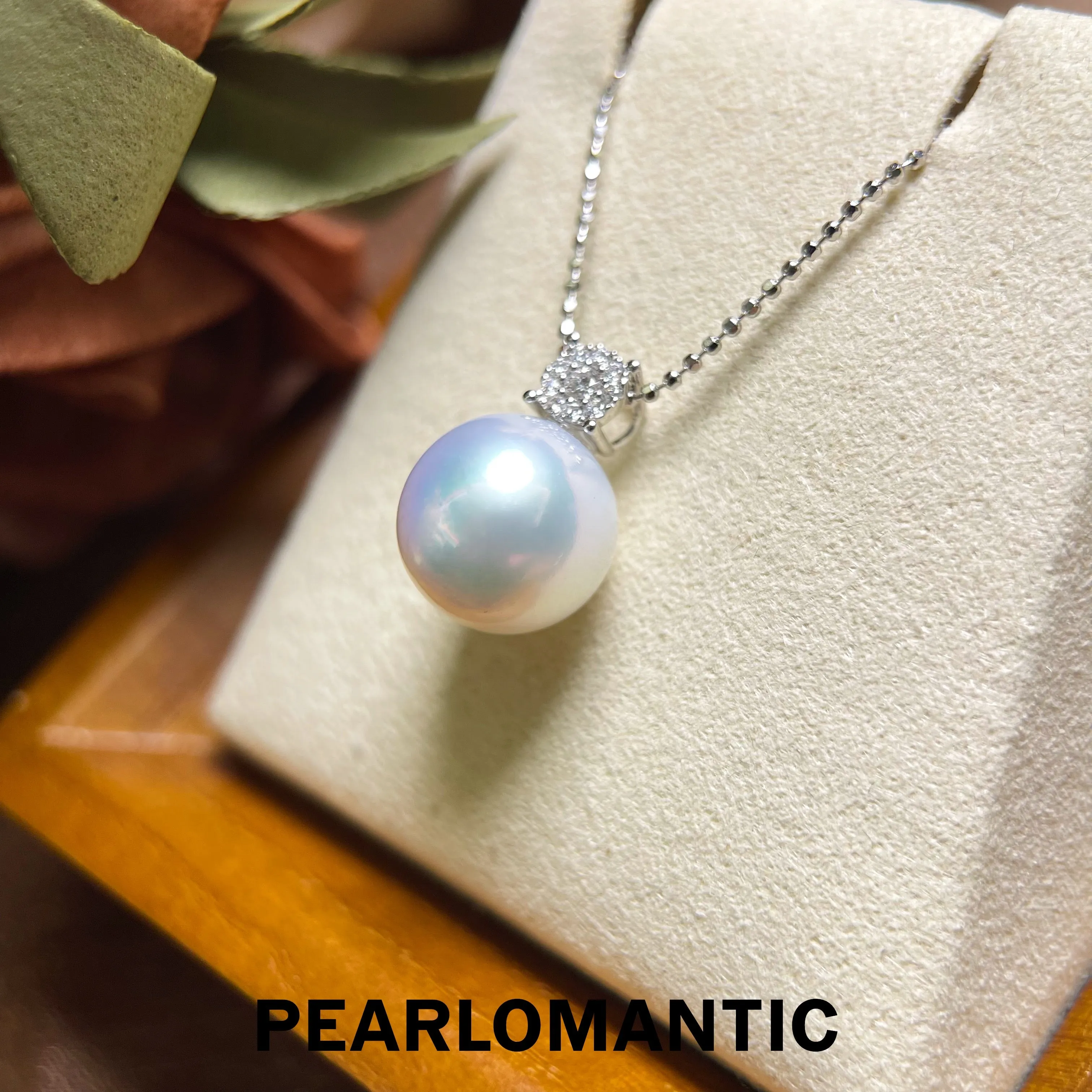 [Fine Jewelry] Australian White Pearl 11-12mm Classic Pendants w/ Zicron & Adjustable Chain