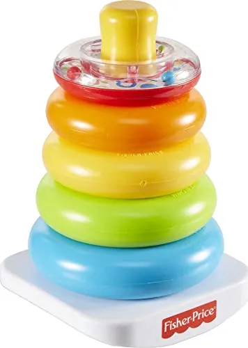 Fisher-Price Baby Stacking Toy Rock-A-Stack, Roly-Poly Base With 5 Colorful Rings For Ages 6  Months