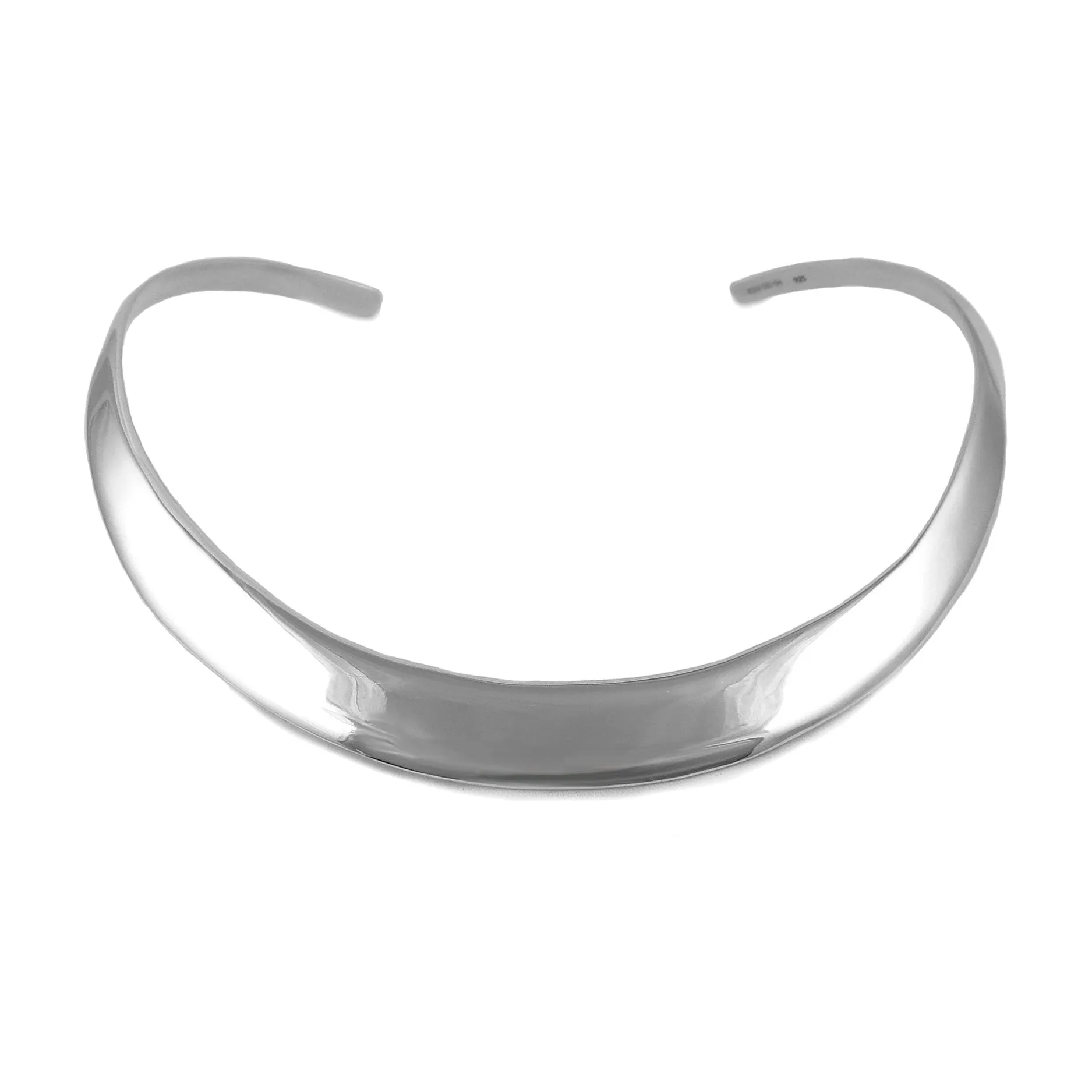 Fitted Polished Sterling Silver Choker Necklace