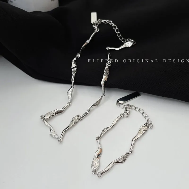 Flytonn Korean Fashion Kurapika Chains Necklace For Women Irregular Geometric Short Choker Punk Gothic Jewelry Trend