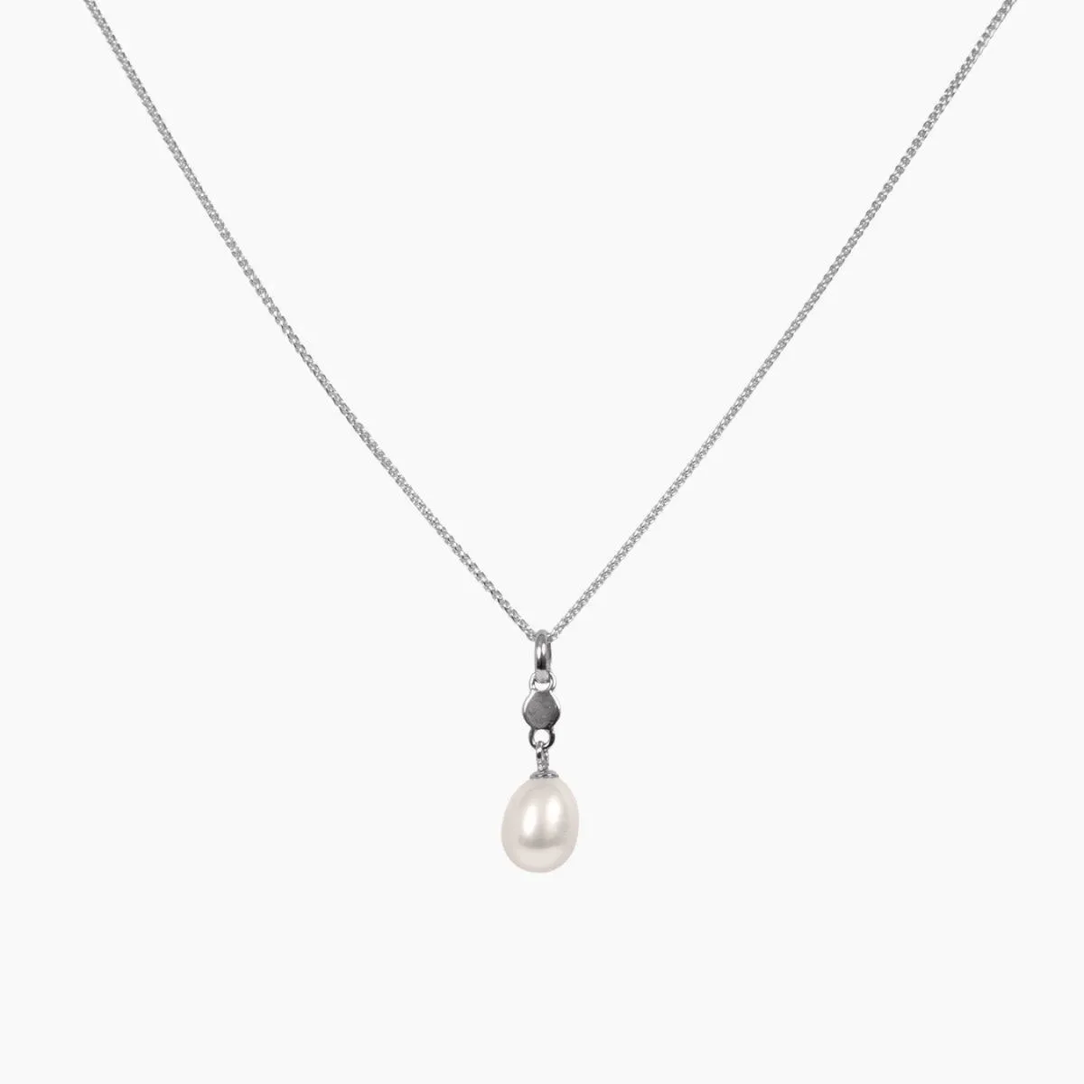 Freshwater Pearl Dot Pendant (Silver)