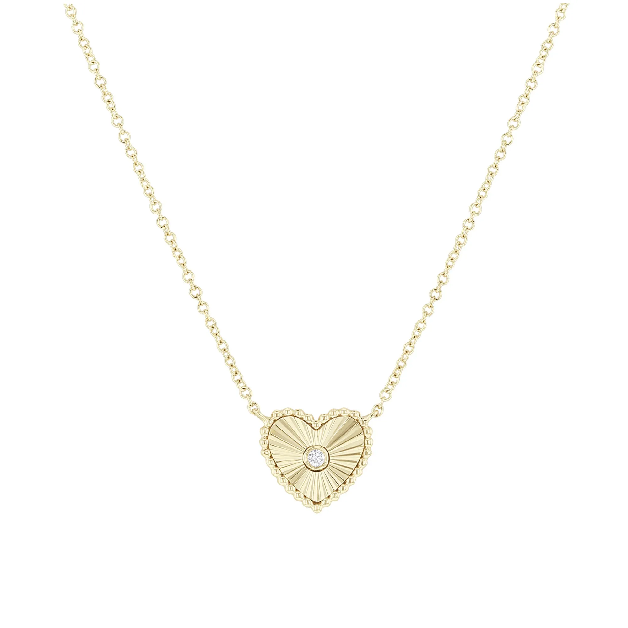 Frilled Heart Diamond Necklace