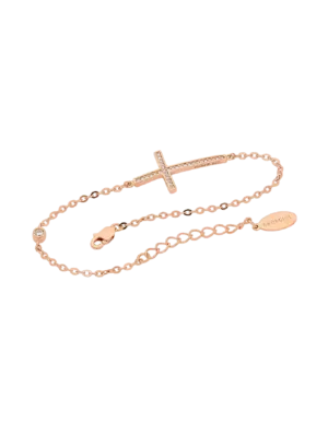 Georgini Cross Bracelet w/ CZ - Rose Gold