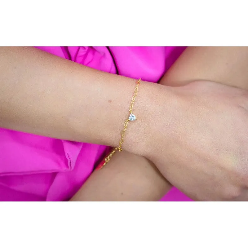 Georgini Sweetheart Heart Chain Bracelet - Gold