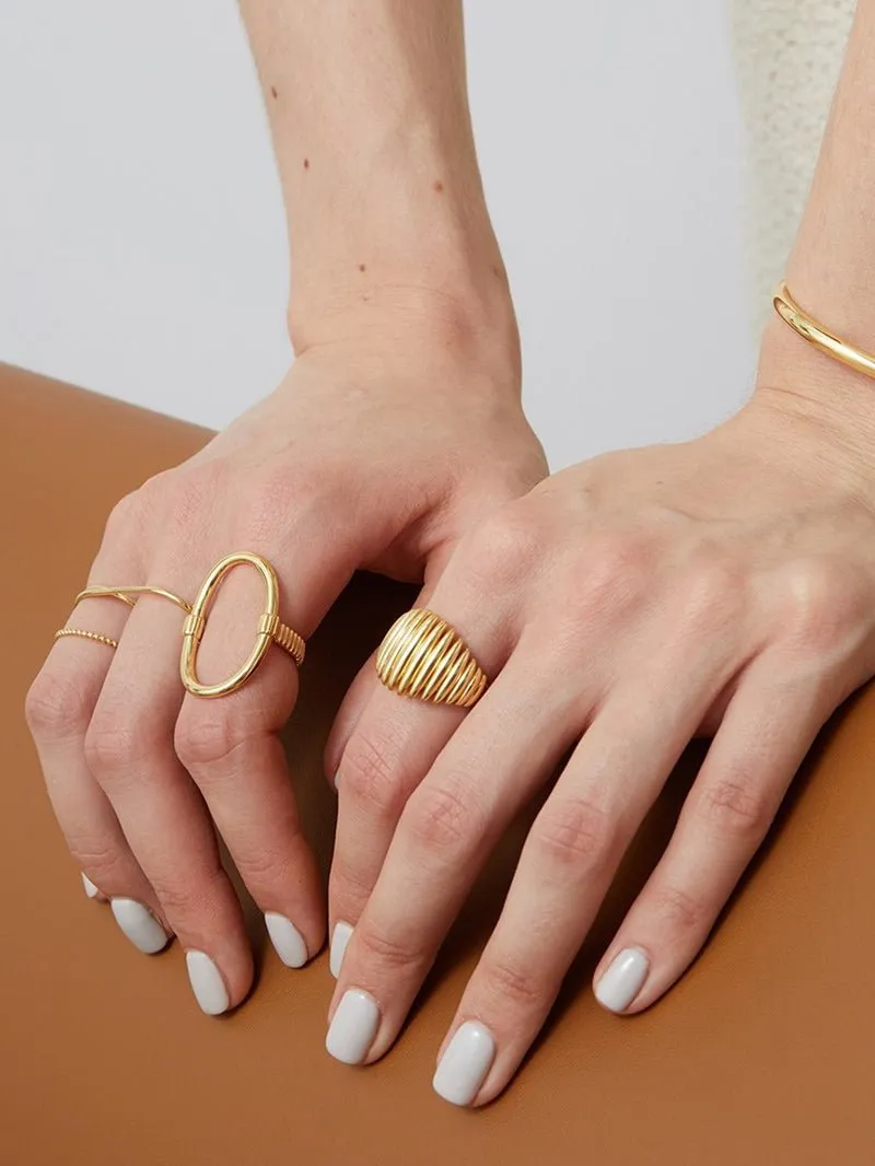 Glamorous Adjustable Oval Rings That Open