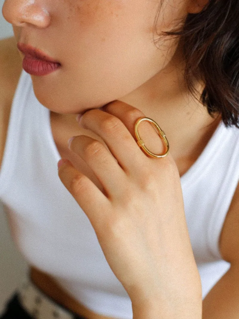 Glamorous Adjustable Oval Rings That Open