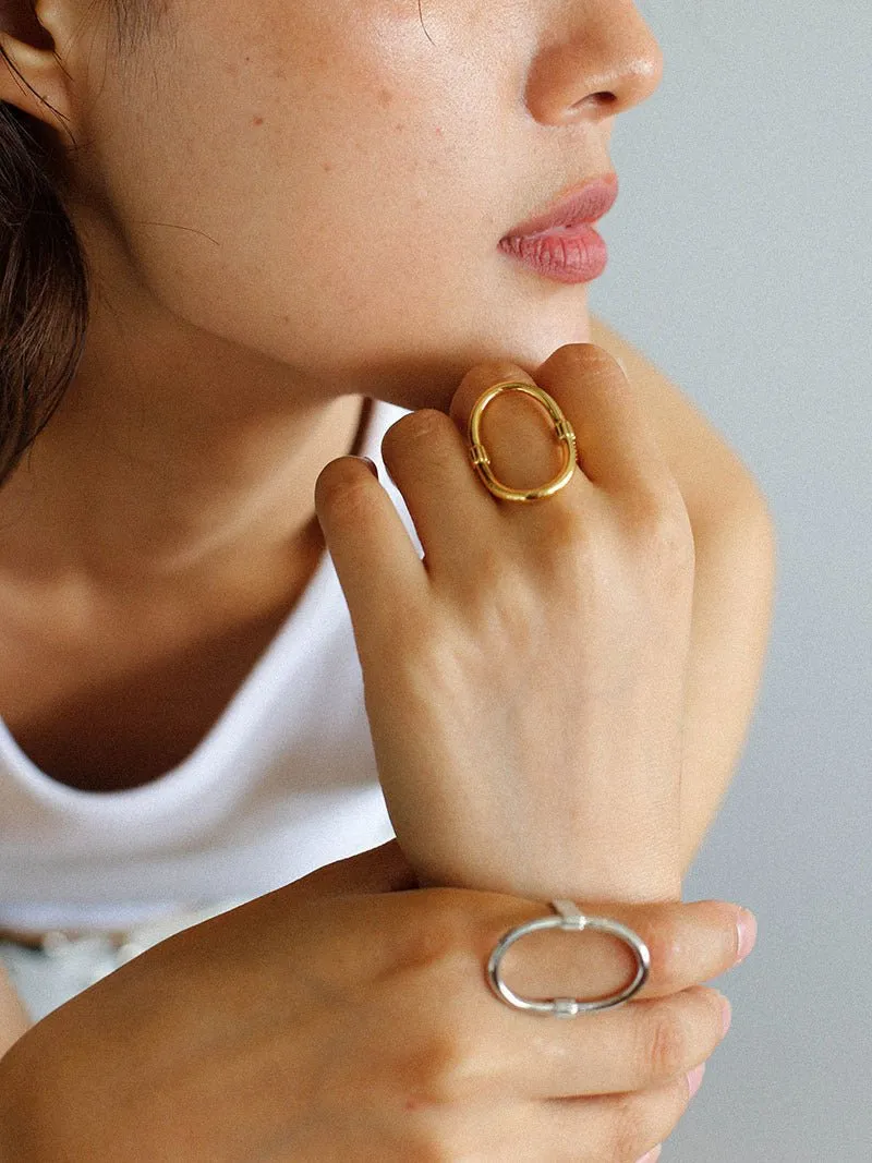 Glamorous Adjustable Oval Rings That Open