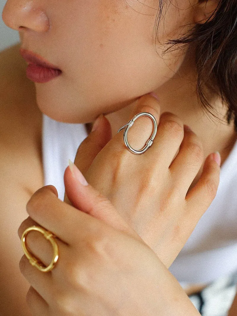 Glamorous Adjustable Oval Rings That Open