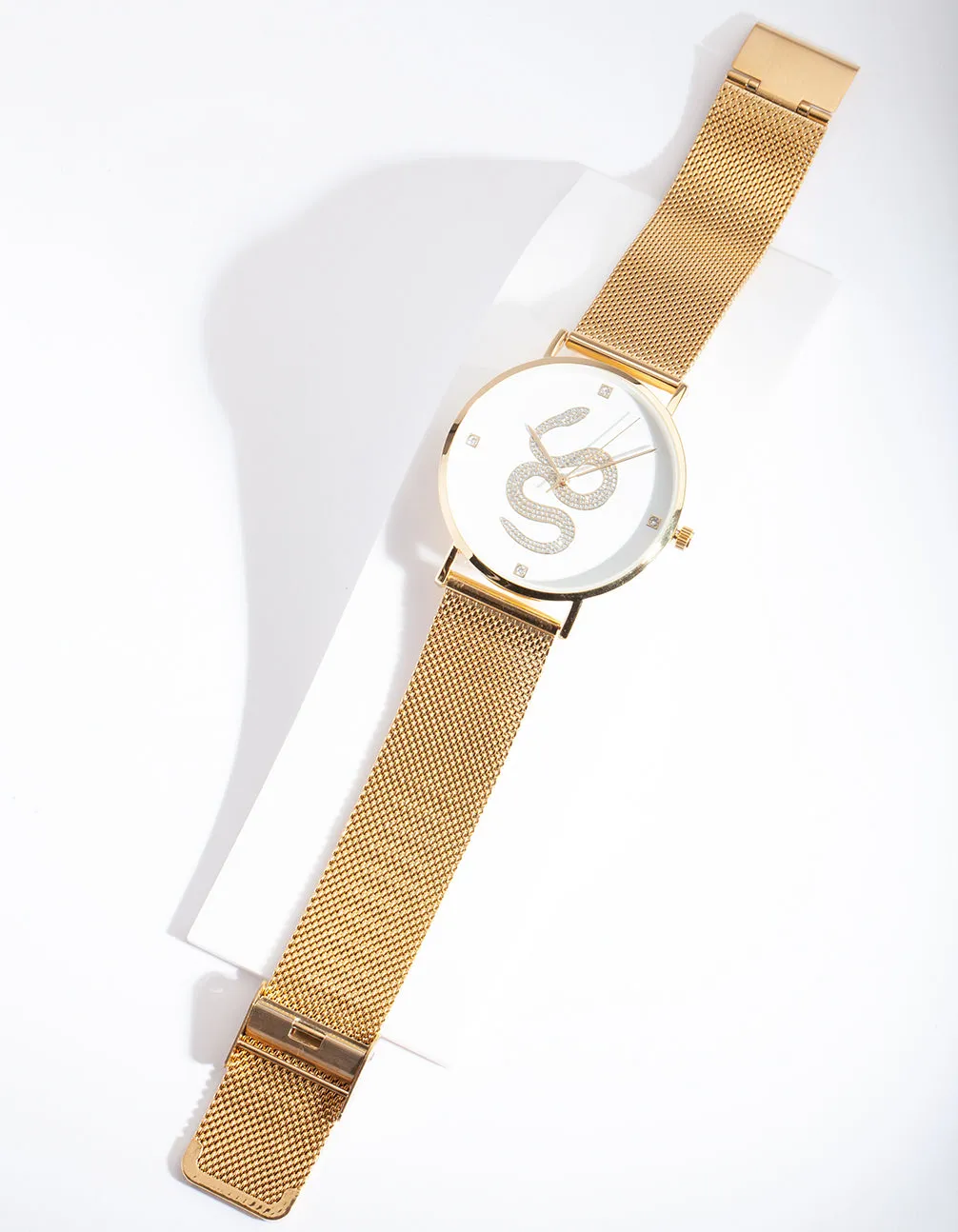 Gold Diamante Snake Watch