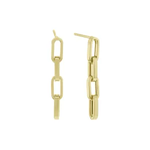 Gold Paper Clip Drop Earrings