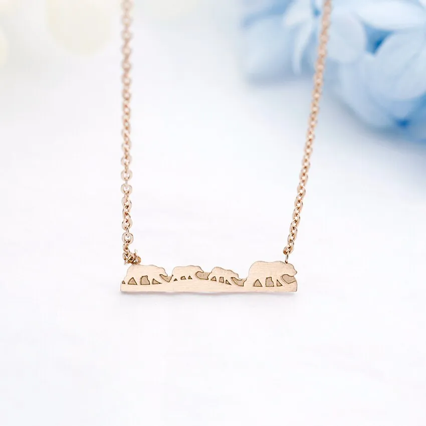 Gold Silver Color Children Baby Bear Necklaces For