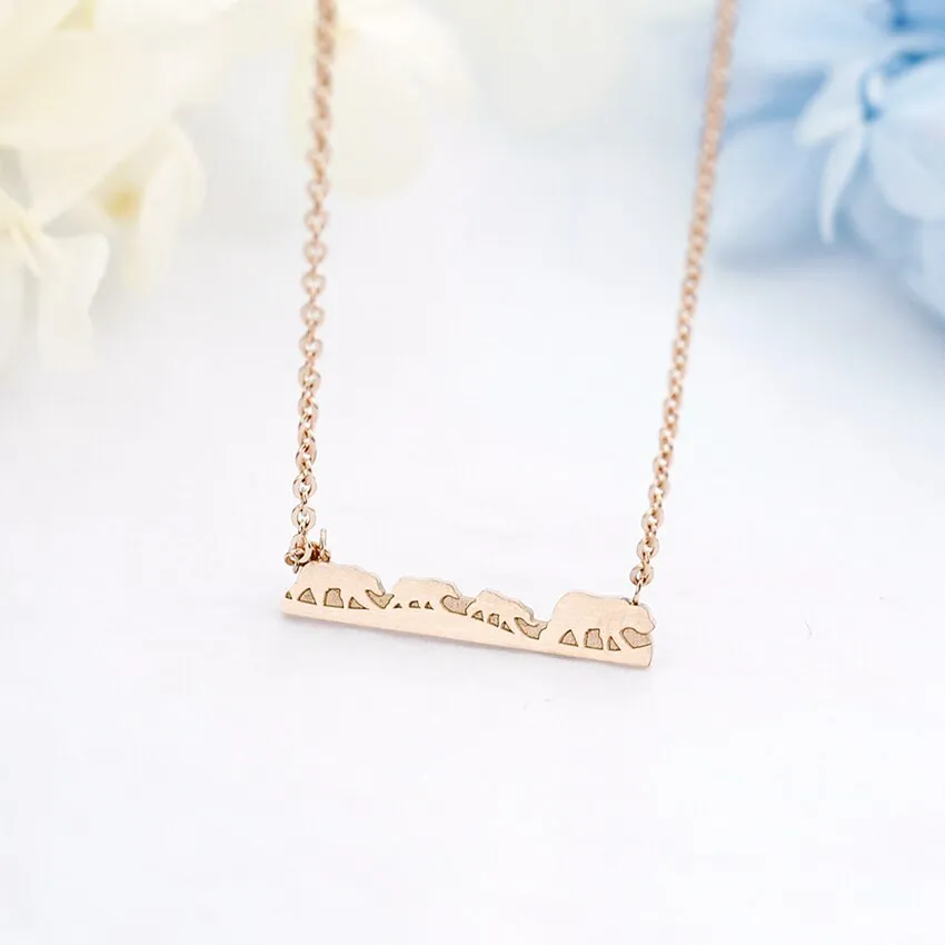 Gold Silver Color Children Baby Bear Necklaces For