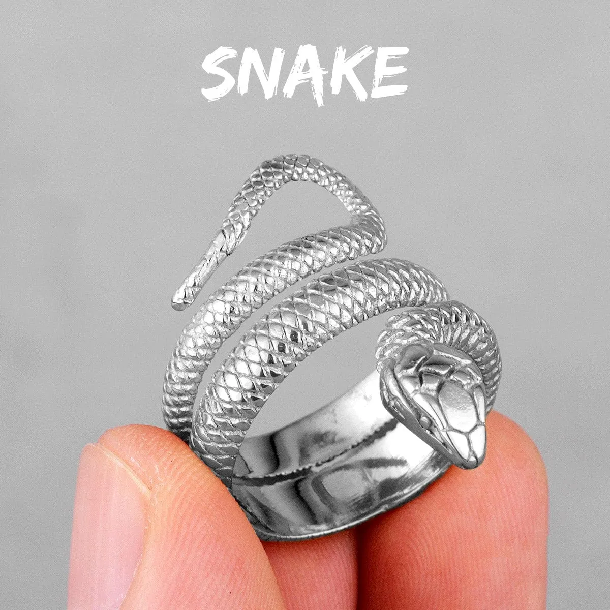 Gold Silver Tone Stainless Steel Snake Ring