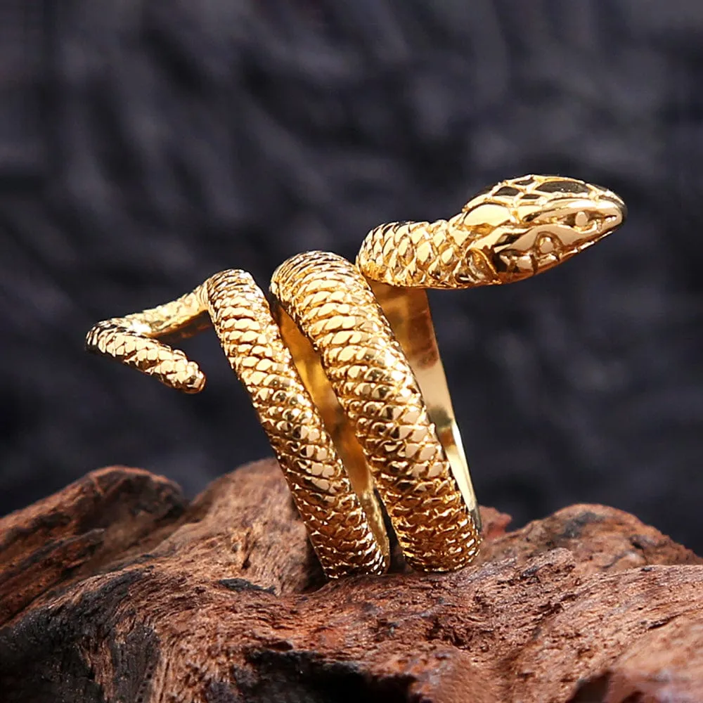 Gold Silver Tone Stainless Steel Snake Ring