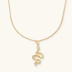 Gold Snake Short Necklace