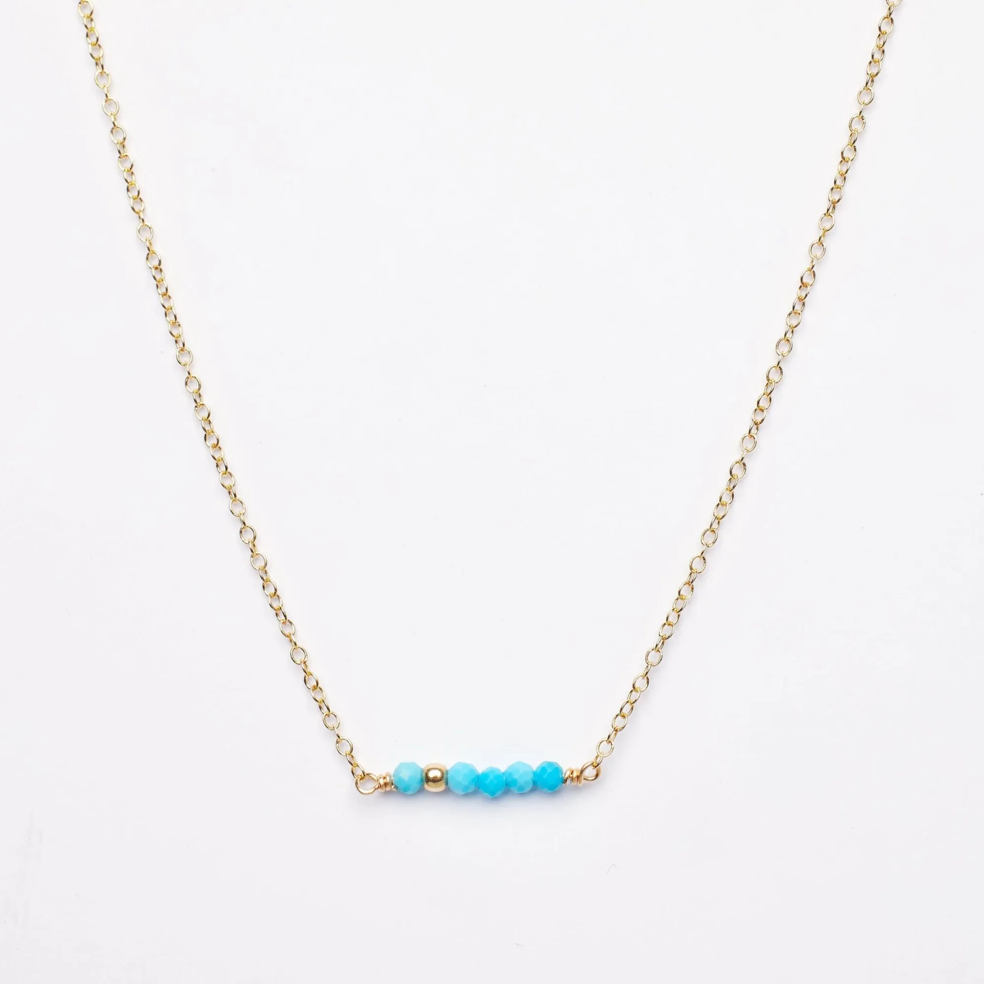 Gold Turquoise Bar Necklace