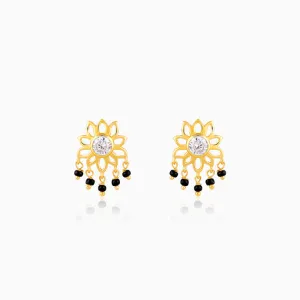 Golden Floral Flourish Mangalsutra Earrings