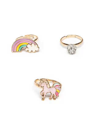 Great Pretenders Boutique Unicorn & Rainbows Rings Set