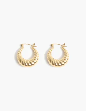 Halle Hoops 1", Gold Plated