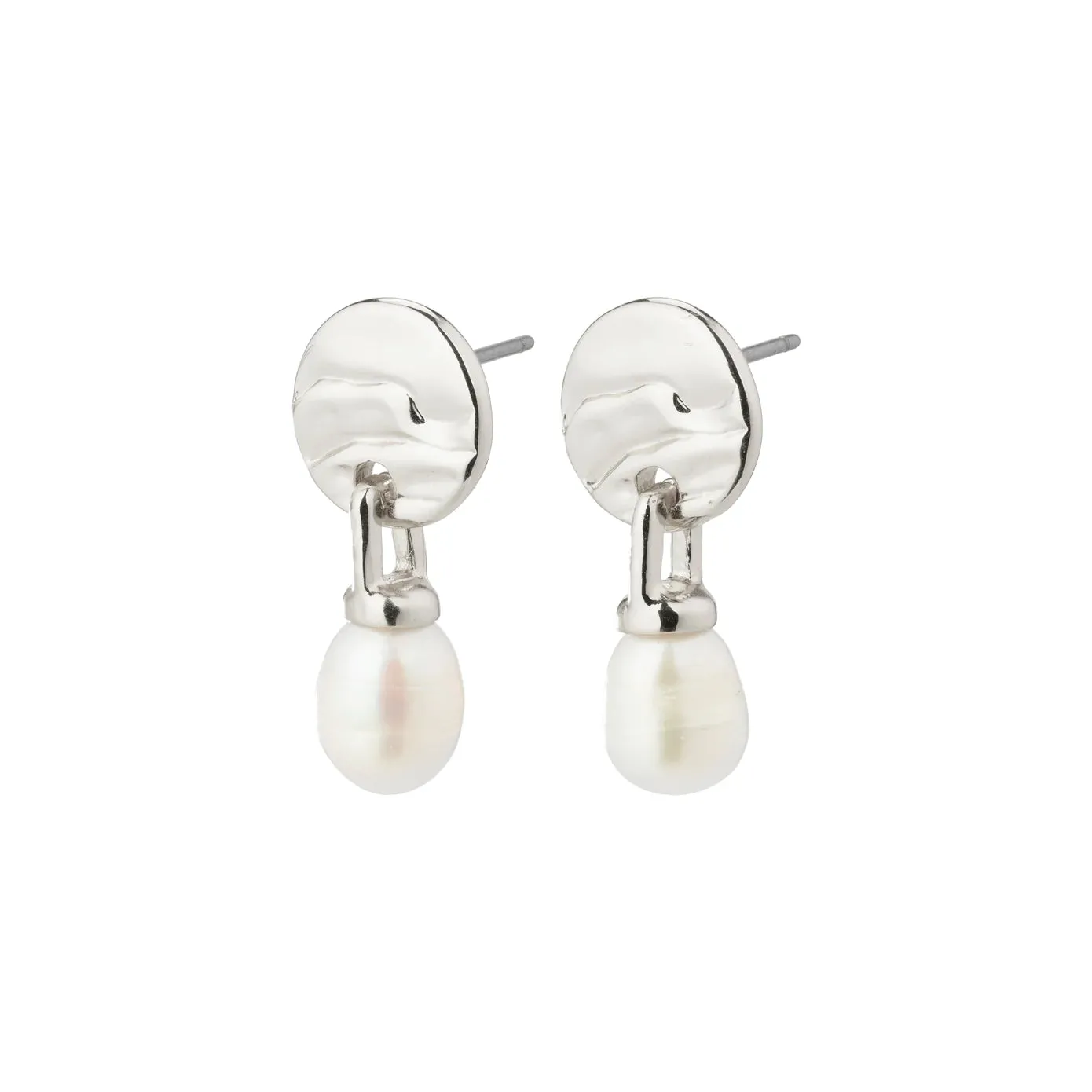 Heat Silver Plated Pearl Earrings