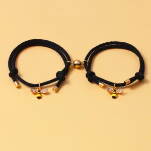 Honey Bee Matching Magnetic Couple Bracelets Set