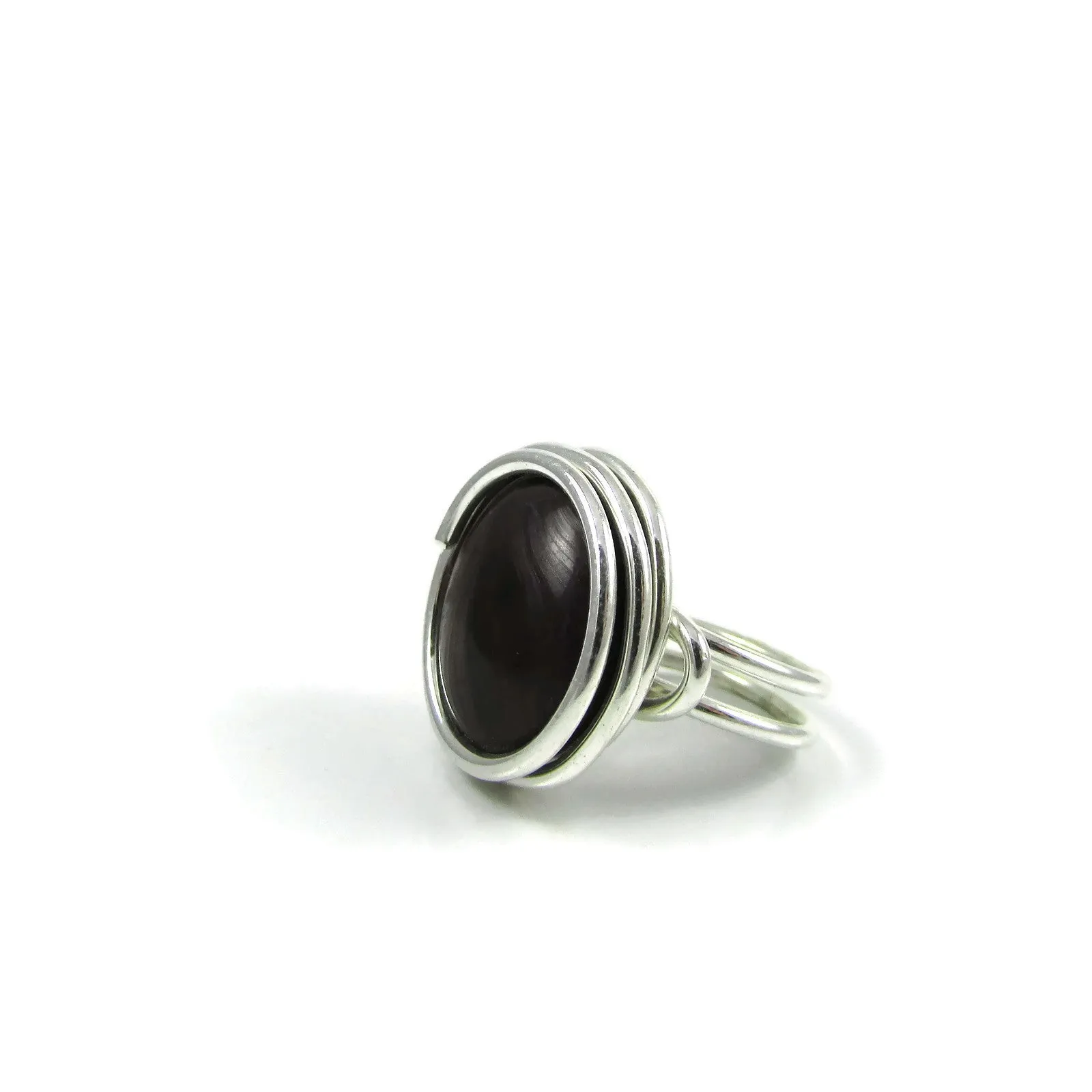 Infinity Glass Ring - Chocolate