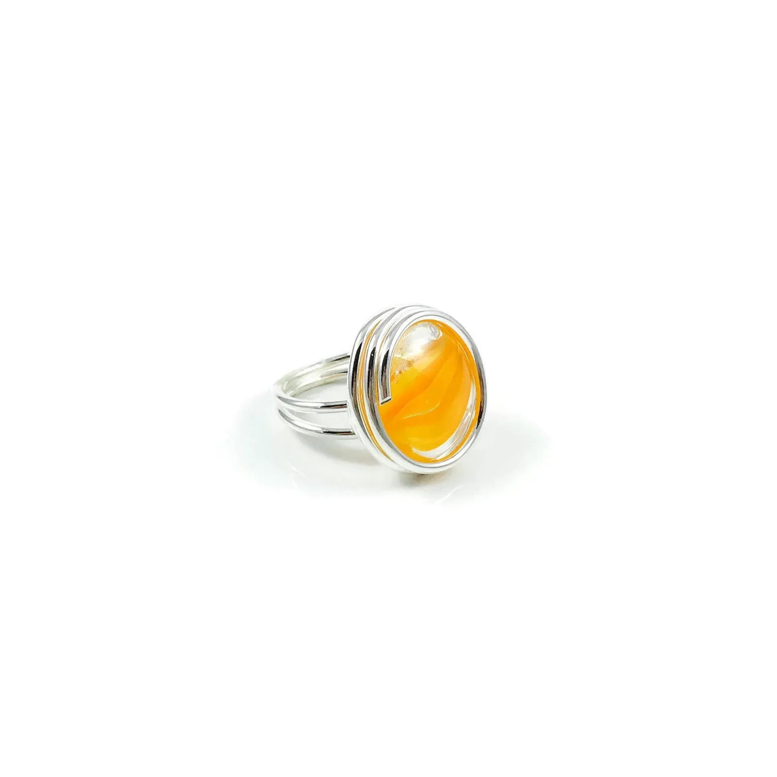 Infinity Glass Ring - Orange Stripe