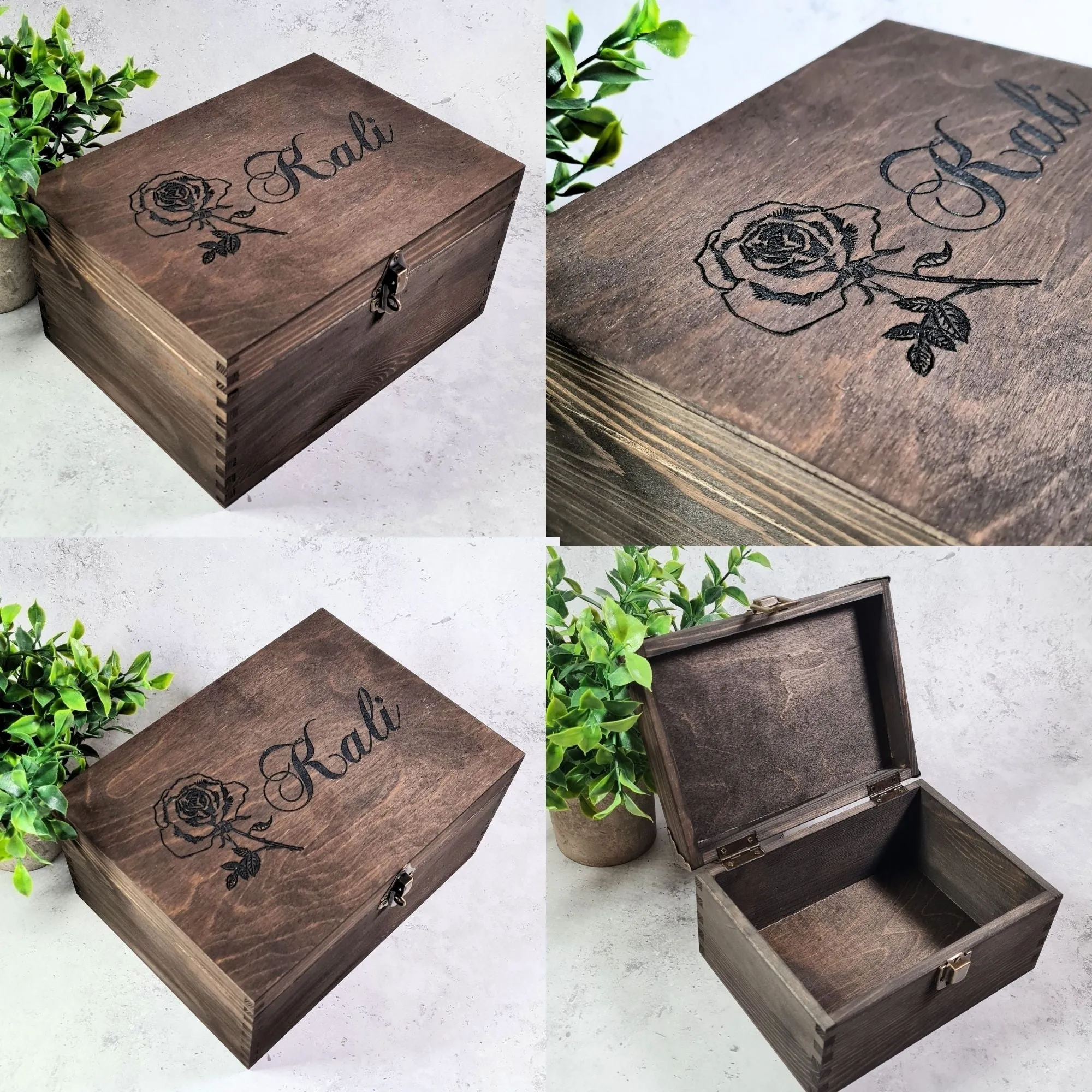 Jewellery Box I Engraved Wooden Organiser I Personalised Gifts for Her