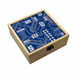 Jewellery Box Makepup Organizer -  Circuit Board Blue