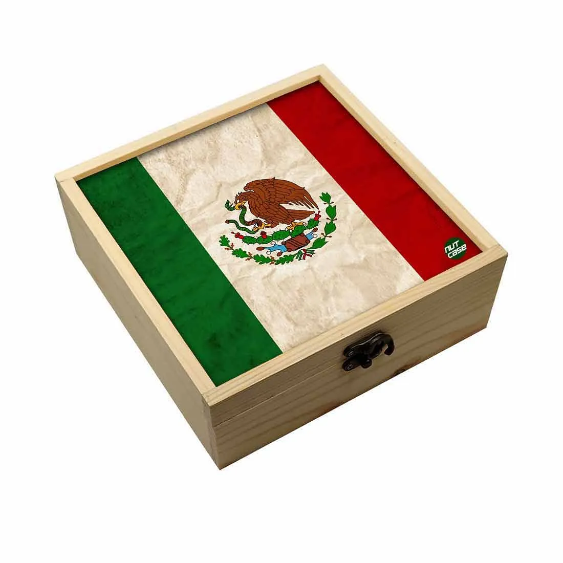 Jewellery Box Makepup Organizer -  Mexico Vintage Distressed Flag