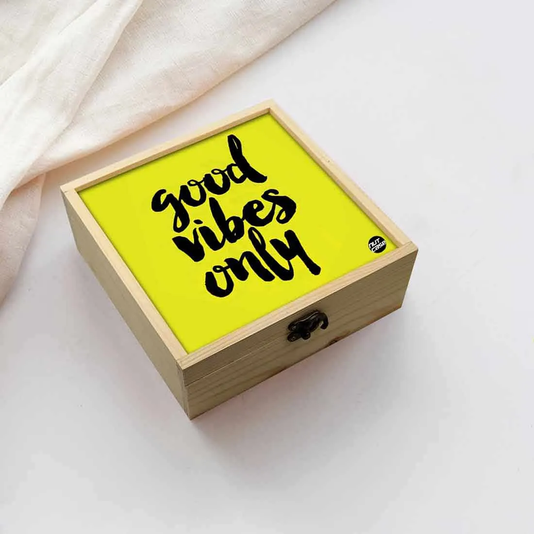 Jewellery Box Wooden Jewelry Organizer -  Good Vibes Only