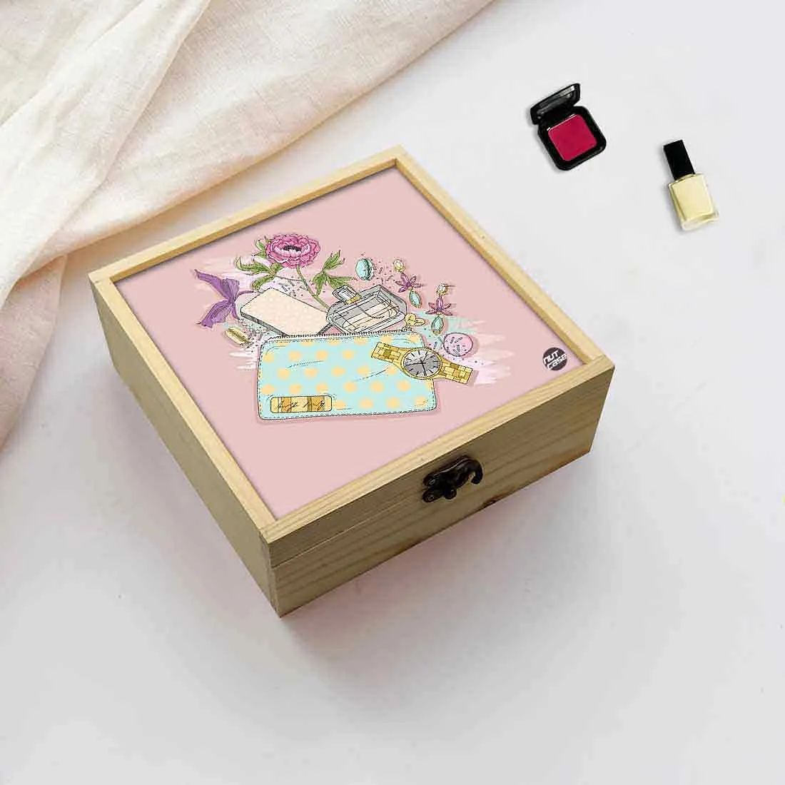 Jewellery Box Wooden Jewelry Organizer -  Rose Perfume