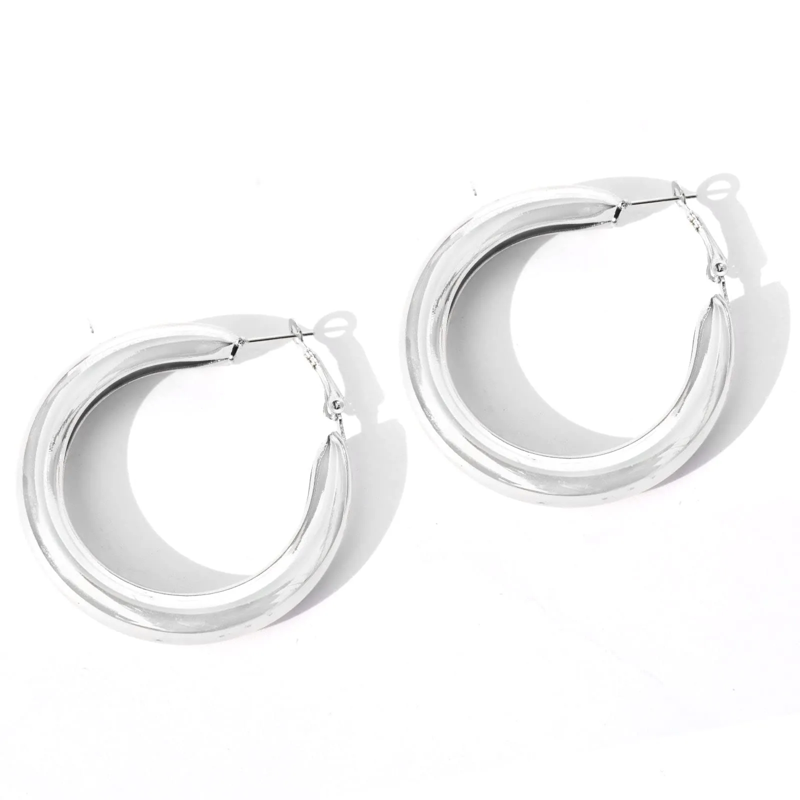 Joker & Witch Classic Bold Silver Hoops for Women