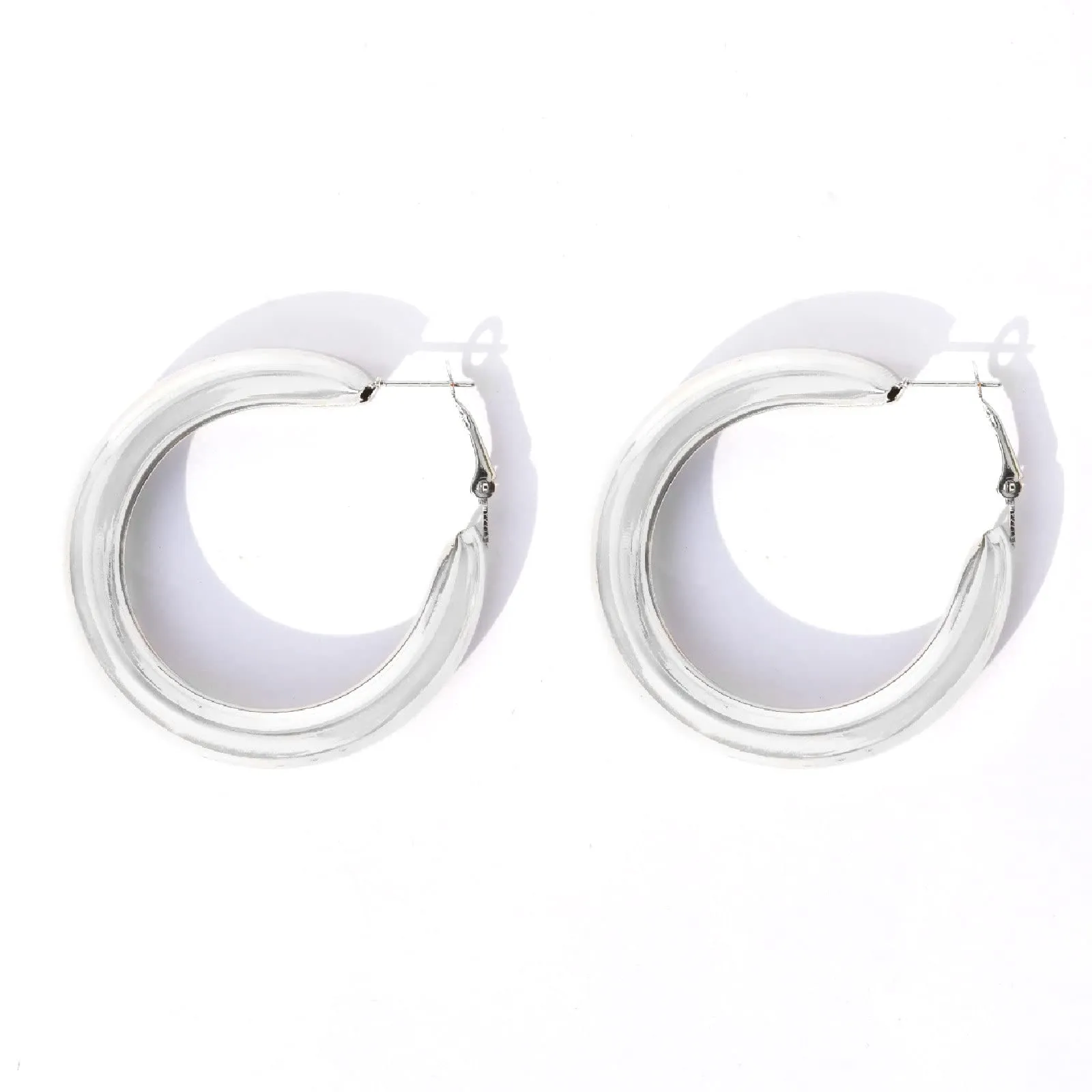 Joker & Witch Classic Bold Silver Hoops for Women