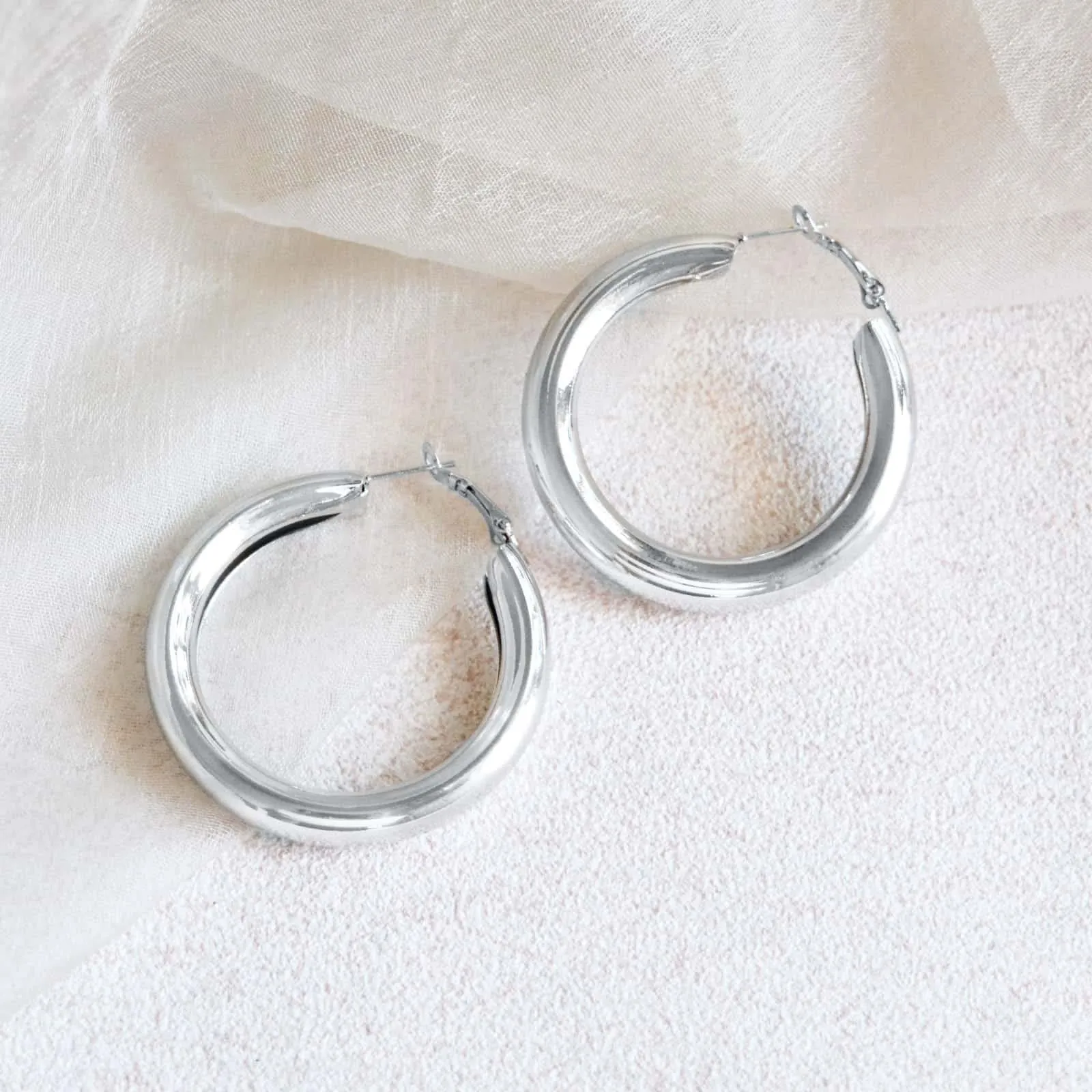 Joker & Witch Classic Bold Silver Hoops for Women