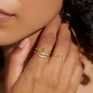 Joma Jewellery Stacks Of Style Gold Star Set Of 3 Rings