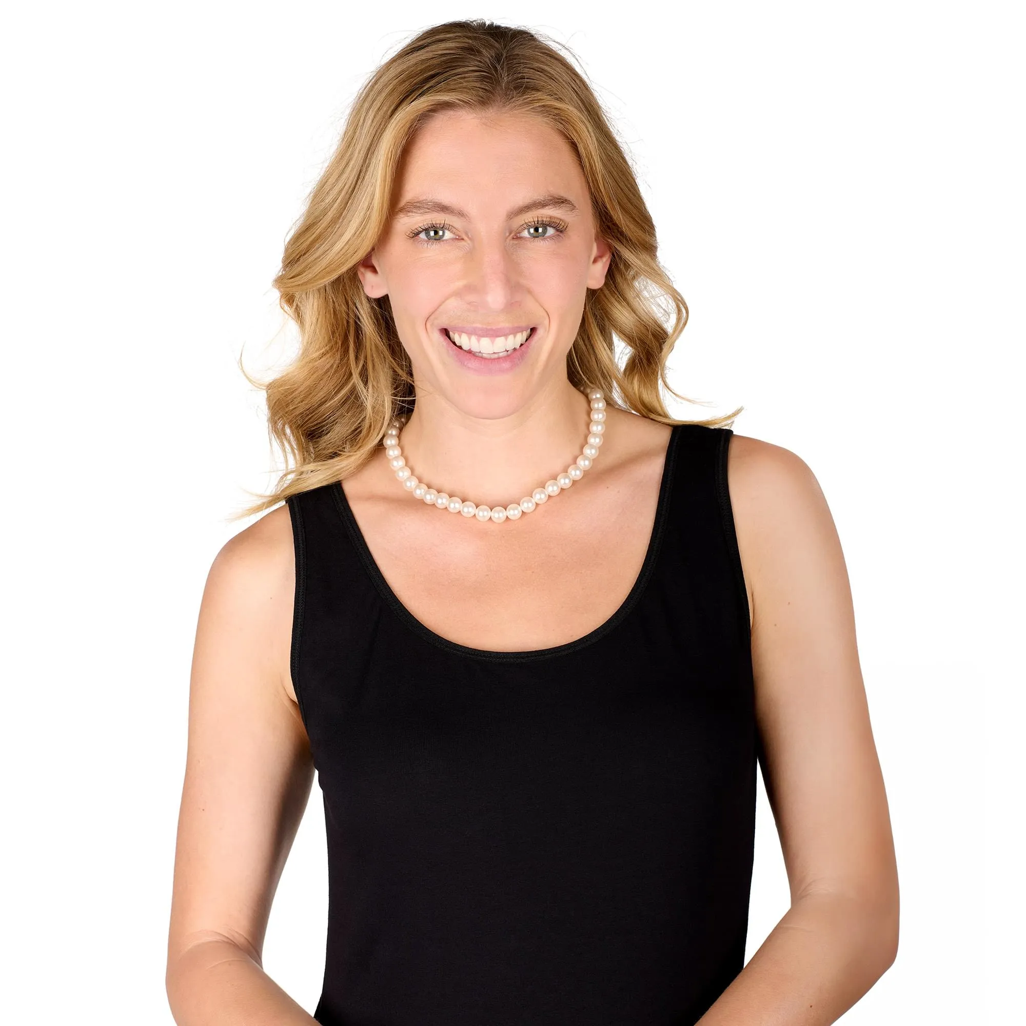 Jumbo White Pearls Adult Costume Necklace