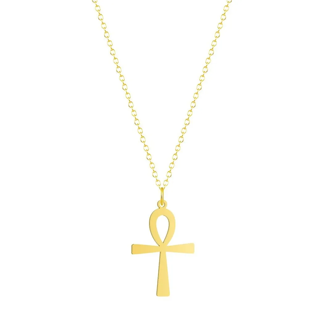 Kinitial New CZ Eye of Horus Egypt Protection Charm Pendant  Ankh Cross Religious Necklace for Women Choker Necklaces Jewelry