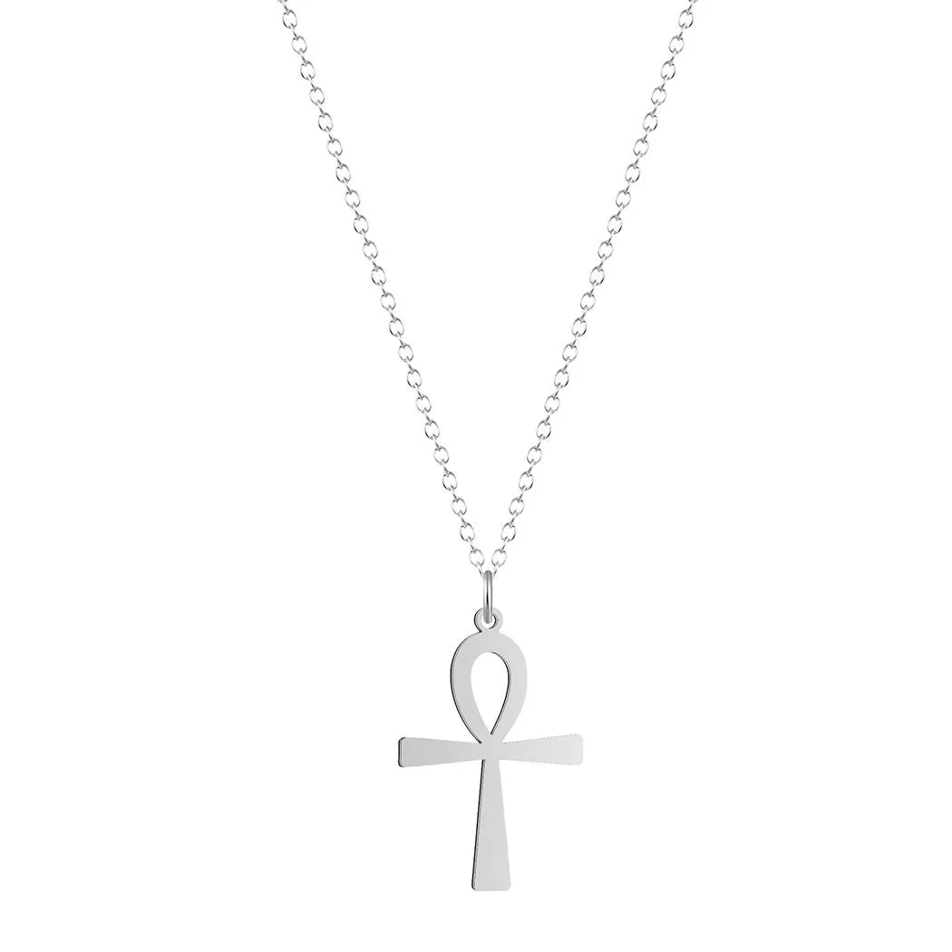 Kinitial New CZ Eye of Horus Egypt Protection Charm Pendant  Ankh Cross Religious Necklace for Women Choker Necklaces Jewelry