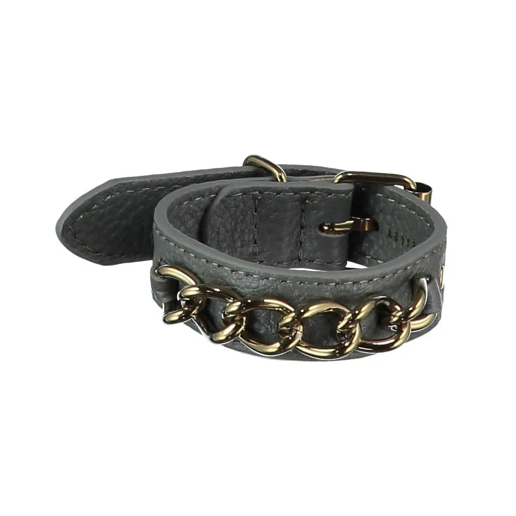 Kristin Grey Leather Bracelet