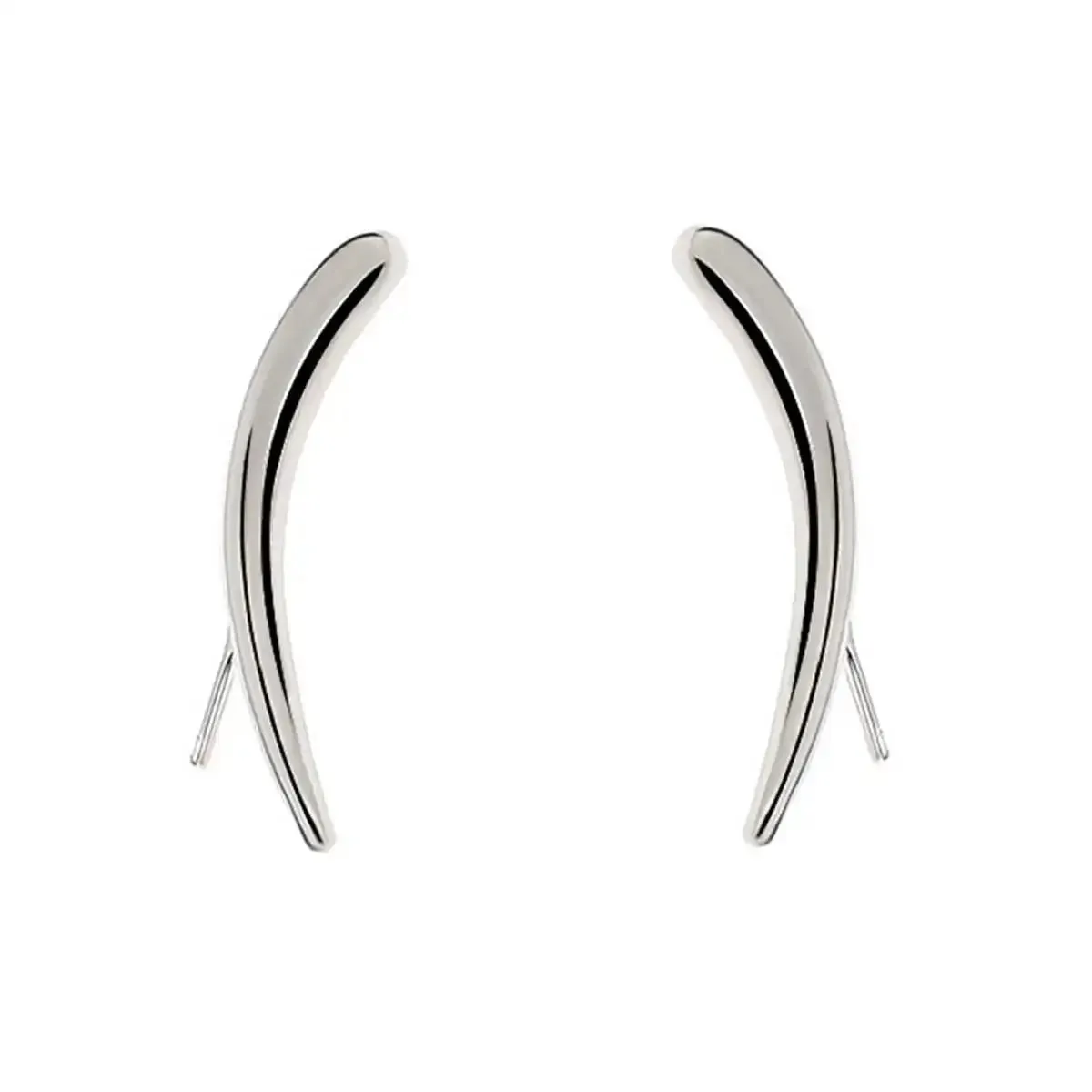 Long Dipper Ear Hook Clip on Earrings for Women Moon Curved Metal Ear Climbing Ear Cuff  Piercing Earrings Fashion Jewelry Gifts