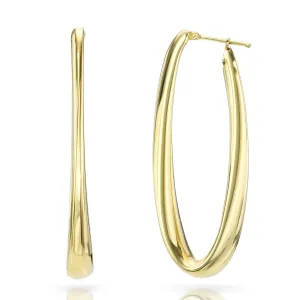 Long Gold Ribbon Hoops