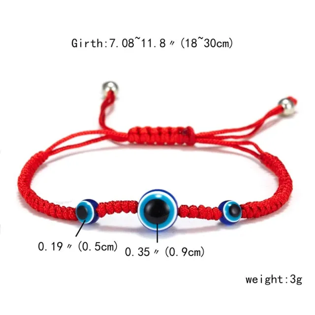 Lucky Evil Eye Red String Braided Bracelet Good Fortune Buddha Rope Adjustable Bracelet