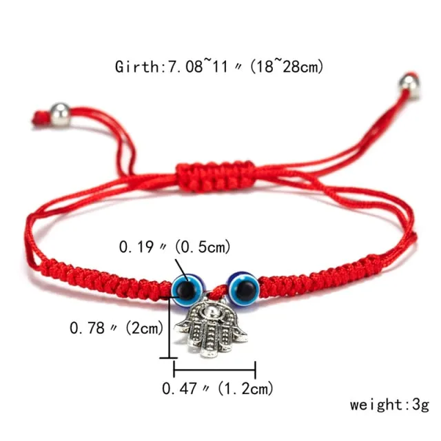 Lucky Evil Eye Red String Braided Bracelet Good Fortune Buddha Rope Adjustable Bracelet