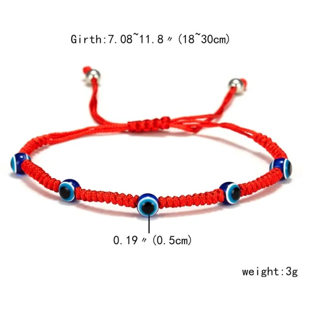 Lucky Evil Eye Red String Braided Bracelet Good Fortune Buddha Rope Adjustable Bracelet