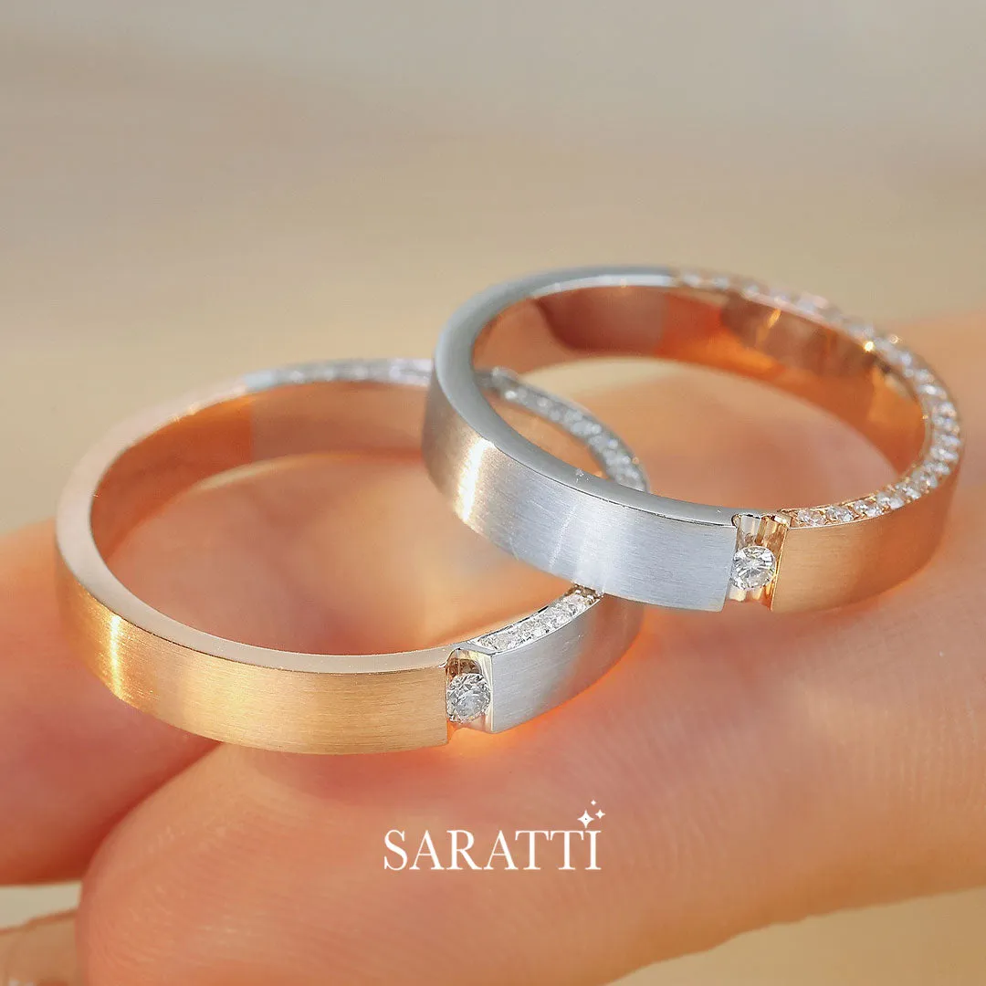 Luminous Fusion Wedding Rings Set | His & Hers